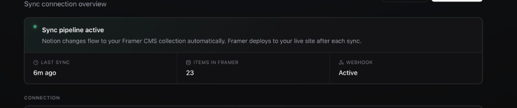 Sync pipeline active after webhook verification